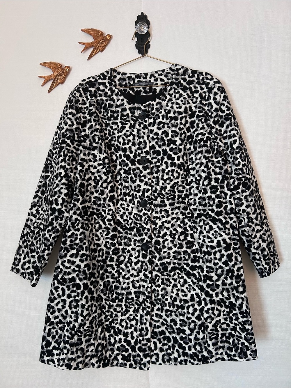 Signature Collection Leopard Print Long Jacket